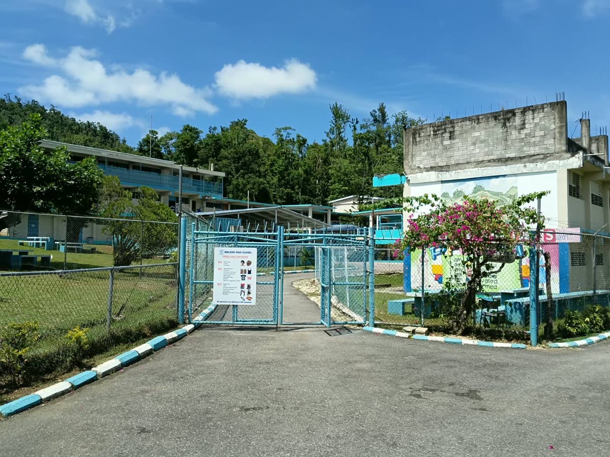 The entrance to Maldon High School in St James.