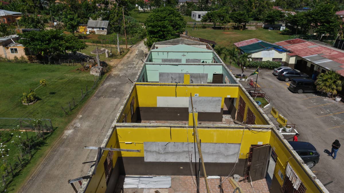 Damage to the Grade 3-6 block at Santa Cruz Preparatory School following the passage of Hurricane Melissa in October 2025. 