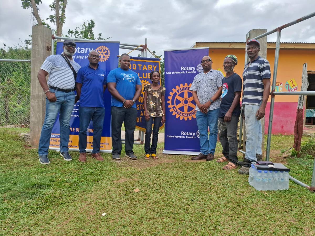  Project partners from left:  David Steering, president of Rotary Club of Trelawny; Roy Reynolds (since deceased), past president, Rotary Club of Kingston East and Port Royal and project initiator; Karsten Johnson, assistant governor, Rotary International;
