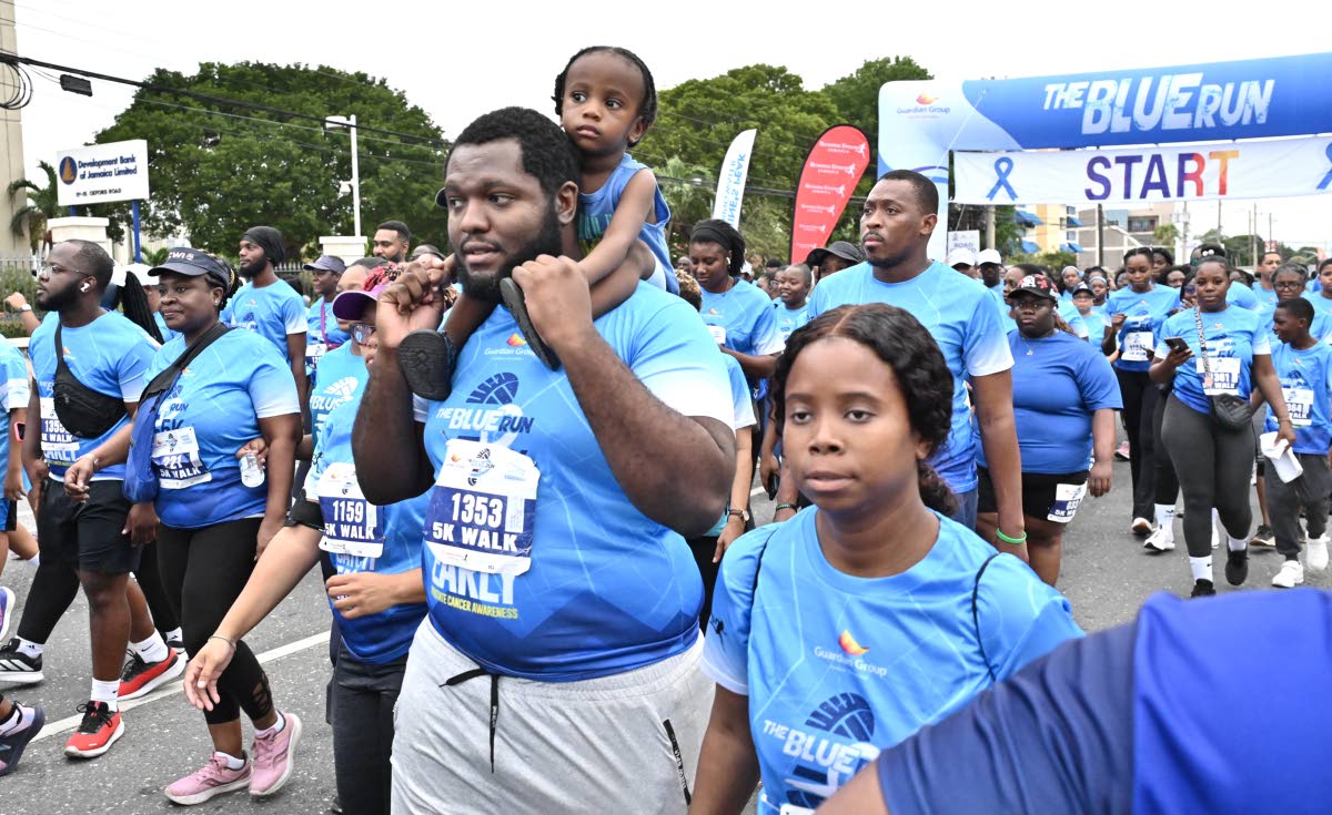 Patrons at the Guardian Life Blue Run 5K, the aim of which was to increase public awareness of the high incidence of prostate cancer in Jamaica and showcase how best to raise awareness within families and communities about the disease. The event took place