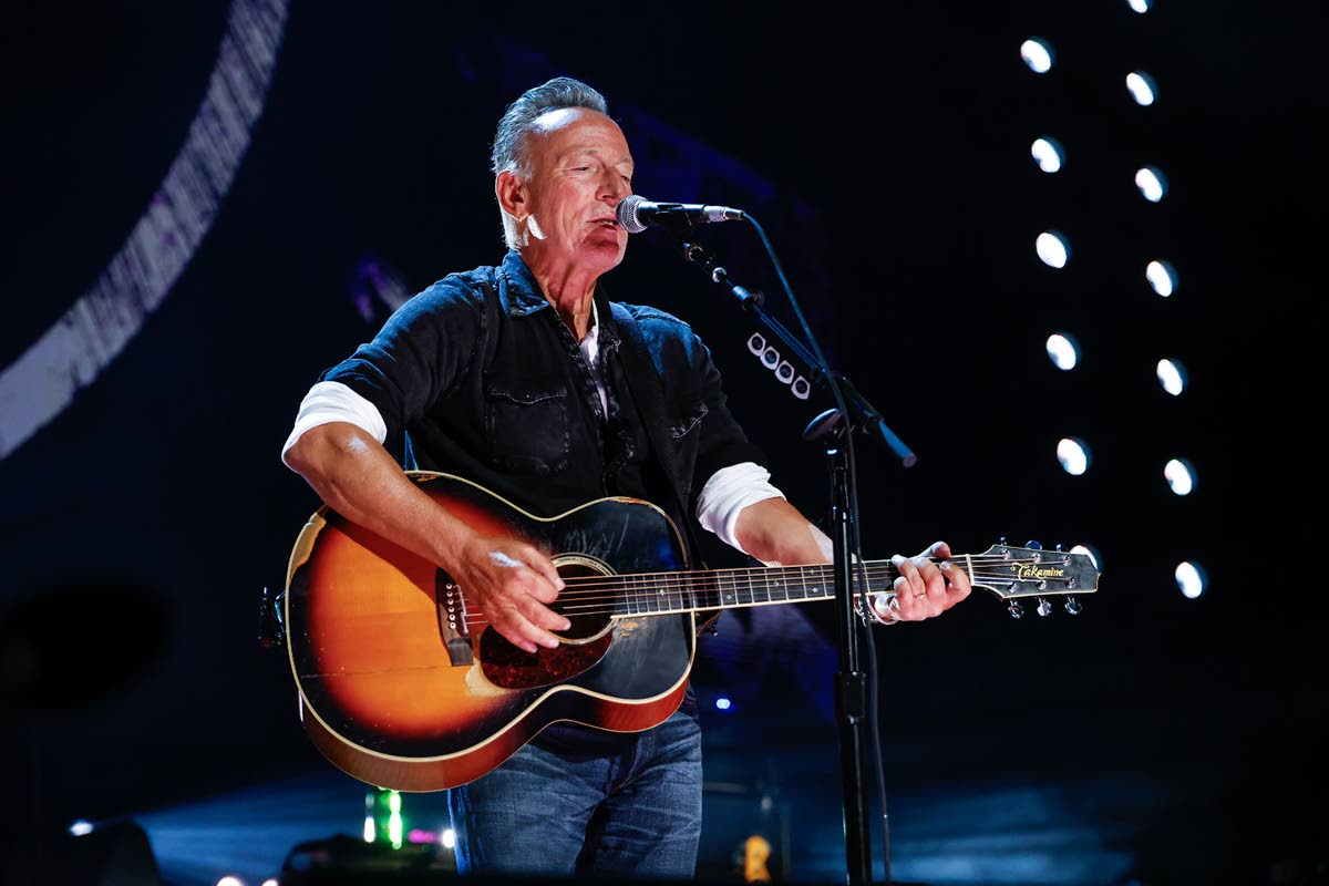 Bruce Springsteen performs during the Power To The People Festival on Saturday, October 3, in Columbia, Md. 