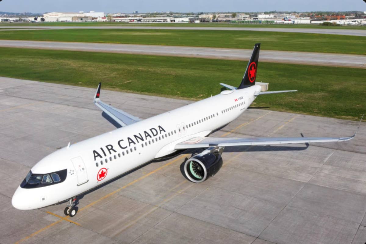 An airbus in the Air Canada fleet.