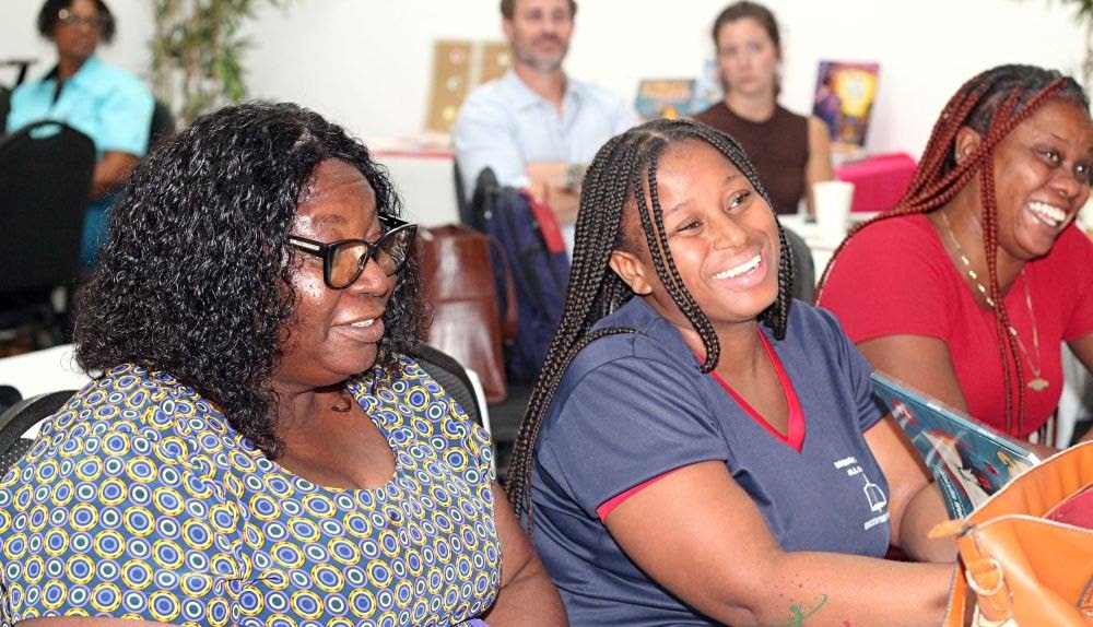 Steflyn Gayle, Tashonie Evans, and Sashanna Hearne, educators from Morgan’s Pass Primary School in Clarendon.