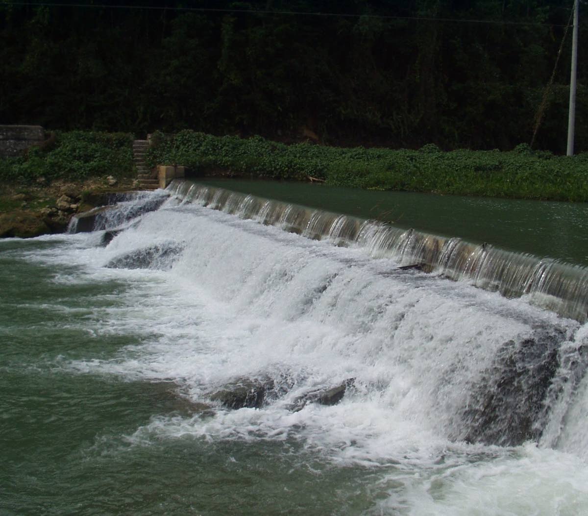Section of the dam for the Maggotty Hydroelectric Power Plant.
