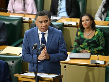 Prime Minister, Dr Andrew Holness, emphasises a point while making his contribution to the 2026/27 Budget Debate in the House of Representatives on March 19.

