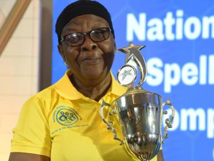 Veronica Richards-Whittaker beams with pride, following her first place win at the 2026 National Senior Spelling Bee Champion held on Thursday. 